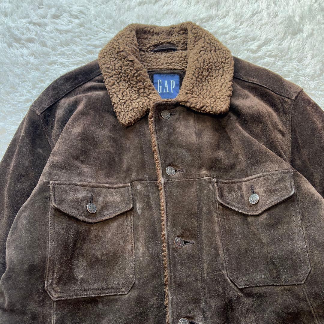 美品✨old gap リアルスウェード ジャケット レザー　Lサイブラウン