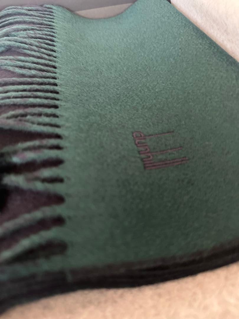 【新品】dunhill ダークグリーン マフラー ギフトボックス付き