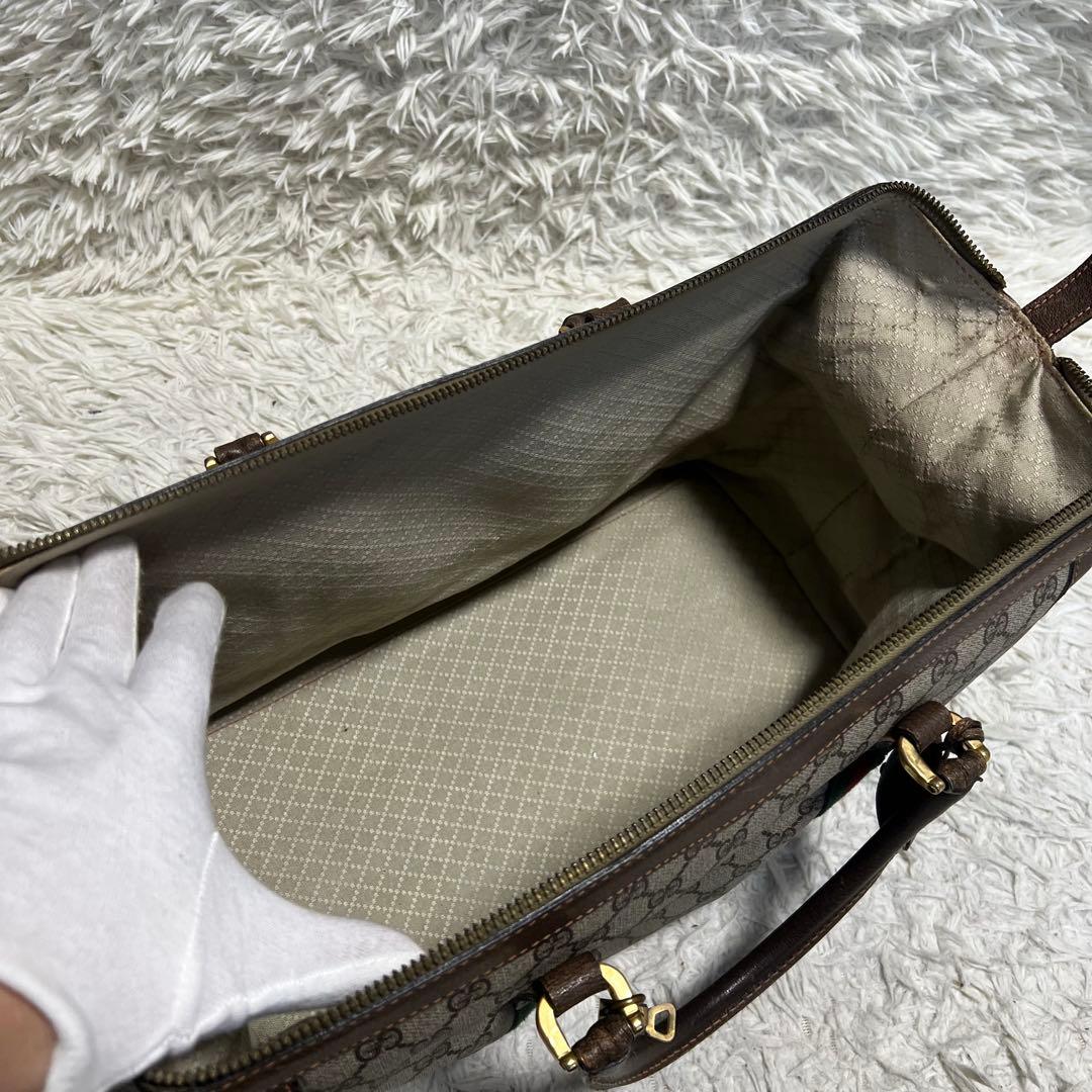【希少】GUCCI グッチ　GG柄　ボストンバッグ　シェリーライン　PVC
