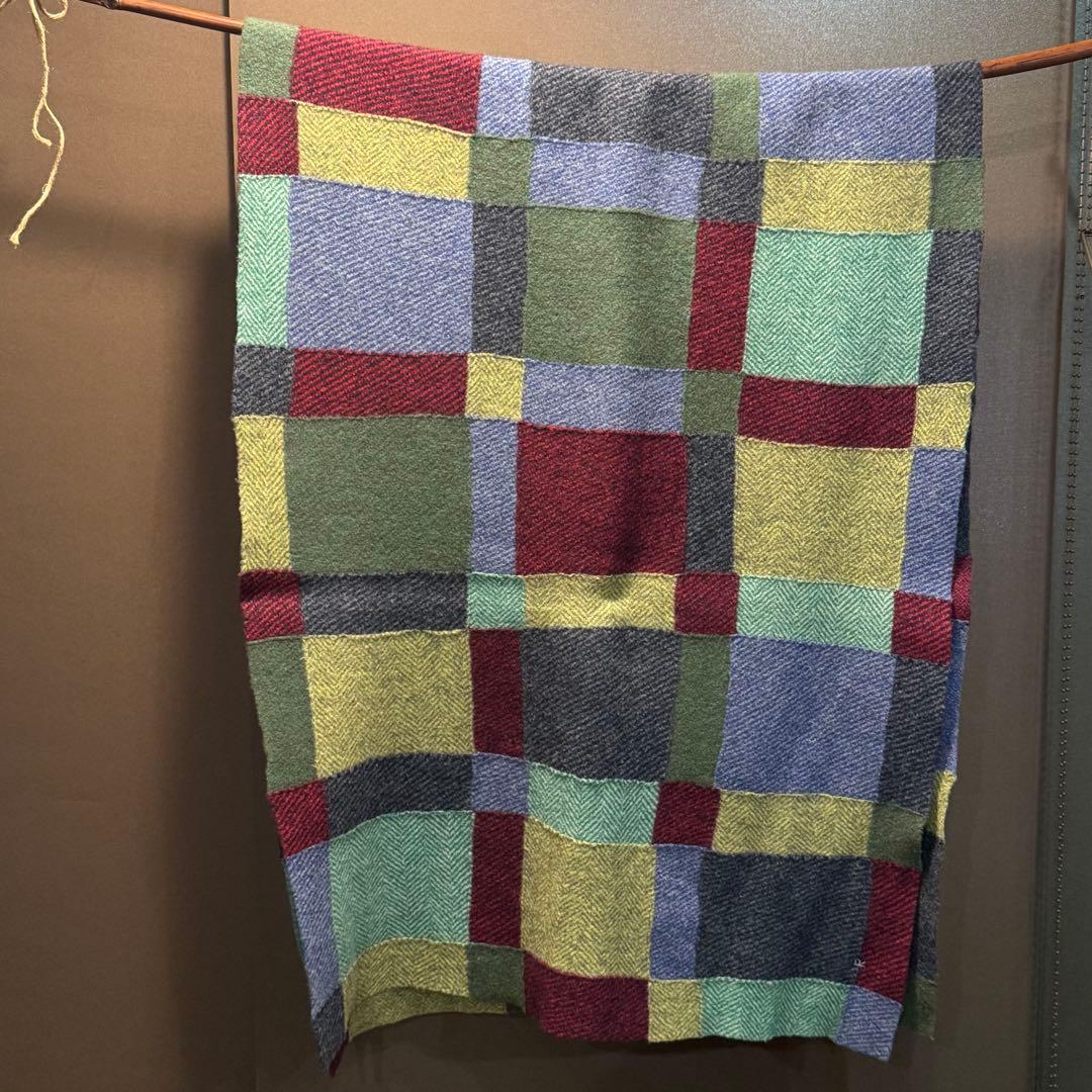 45R パッチワーク 大判 ウール 着れる ストール マフラー パッチワーク