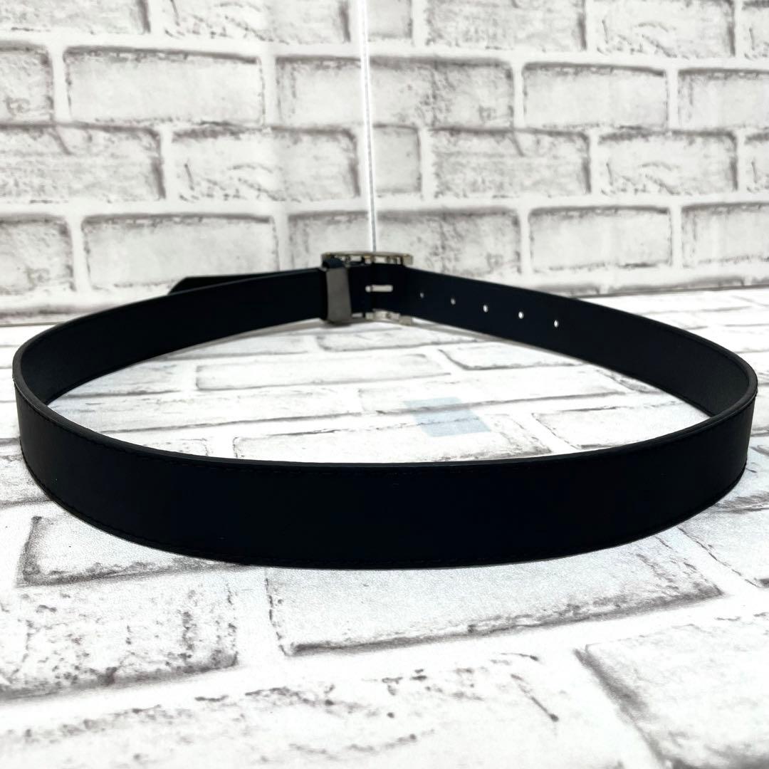 極美品✨ブルガリ　ベルト　アショーマ　シルバーバックル　メンズ　黒