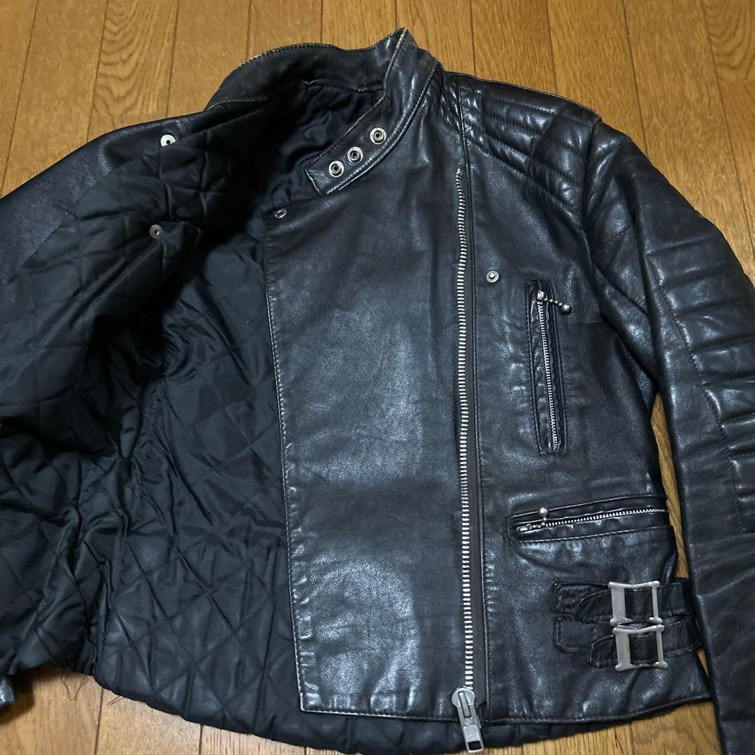 ヴィンテージUKライダースロンジャン666ルイスレザーパンク