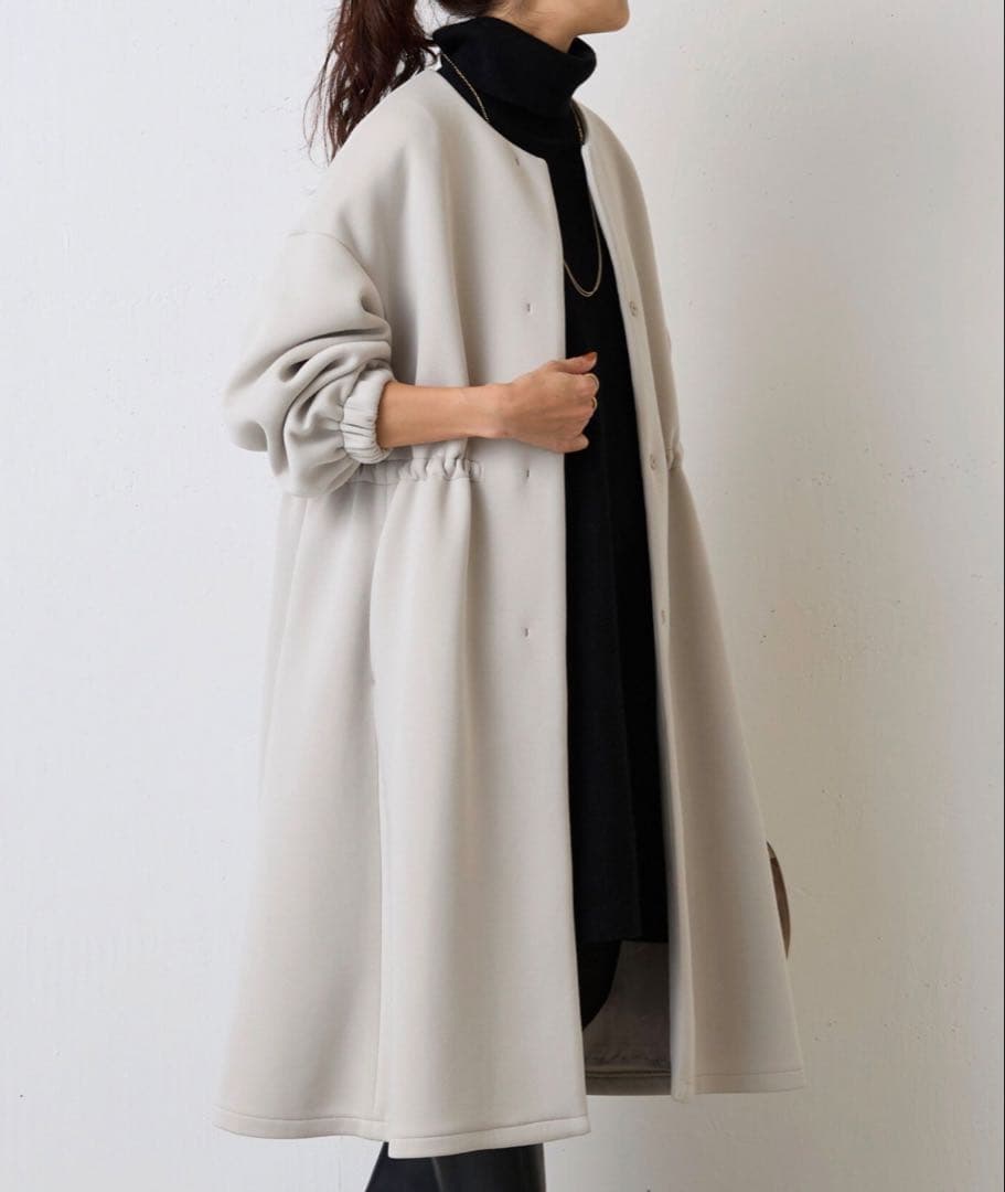 【24SS美品】BEARDSLEY ダンボールギャザーコート　ベージュ