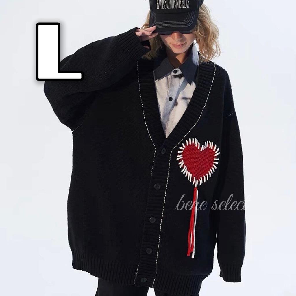 【新品未使用】MODITEC ハート オーバーサイズ カーディガン L