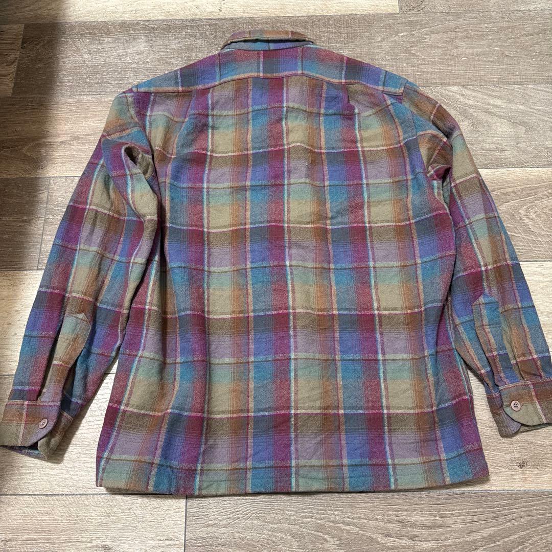 希少カラー　70s PENDLETON マルチカラー オンブレ ボードシャツ M