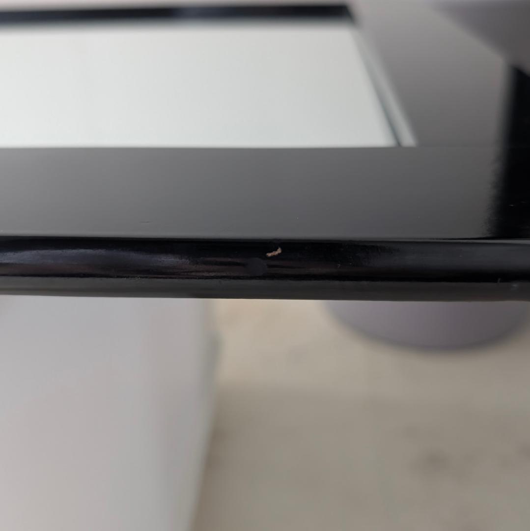 角丸フレーム ブラック ウォールミラー 立て掛け鏡 ビンテージ スペースエイジ