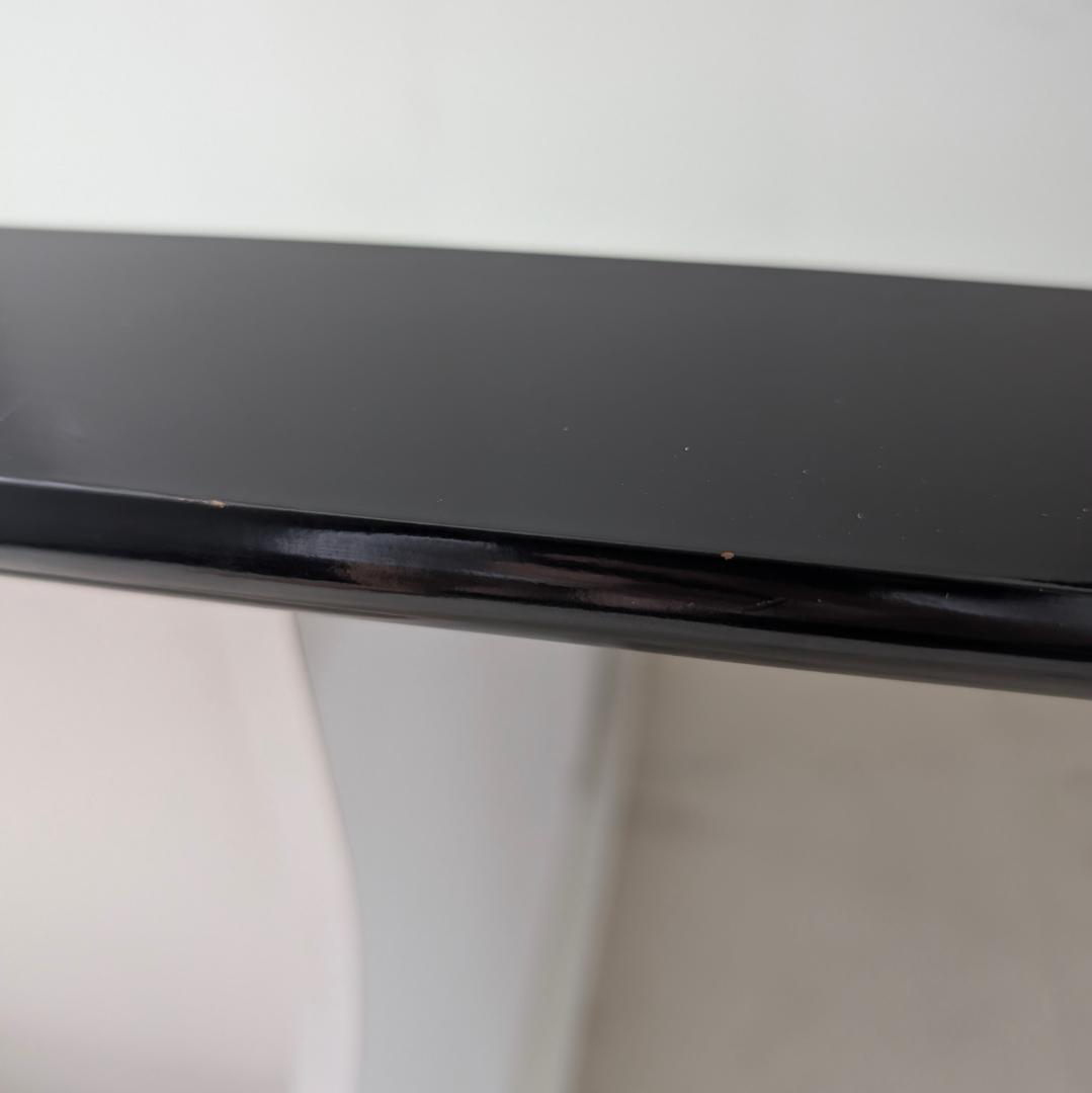 角丸フレーム ブラック ウォールミラー 立て掛け鏡 ビンテージ スペースエイジ