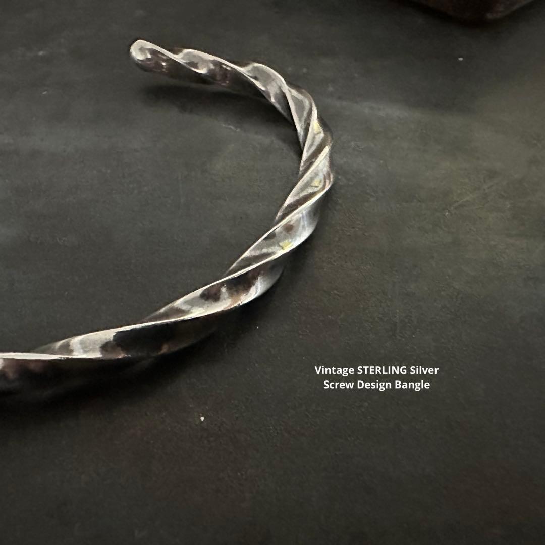 希少　ヴィンテージ　シルバー　925 ツイスト　アンティーク　バングル　アメリカ