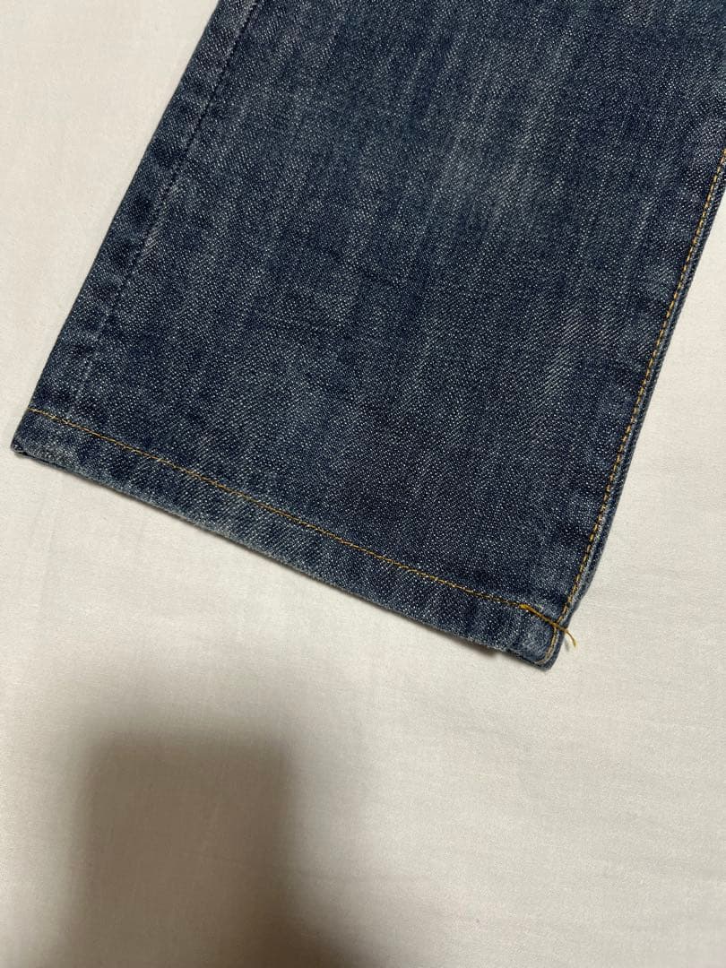 EVISU DONNA 27サイズ　白大黒　ビックカモメ　色落ち加工　ジッパー