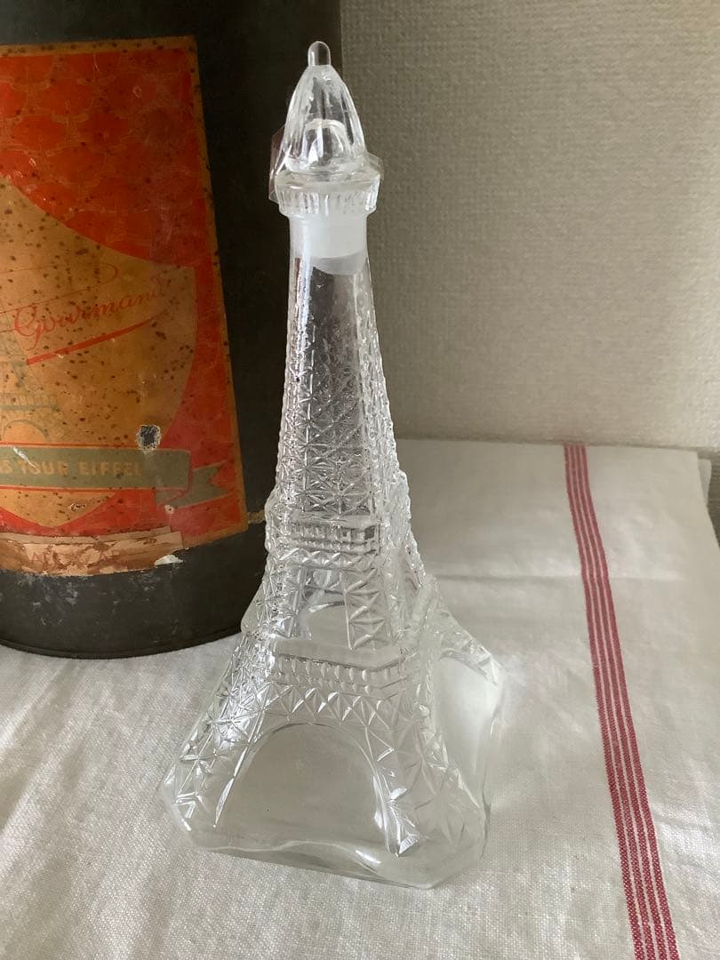 アンティーク　エッフェル塔　3点セット　ティン缶　アイアン　ガラス　パリ