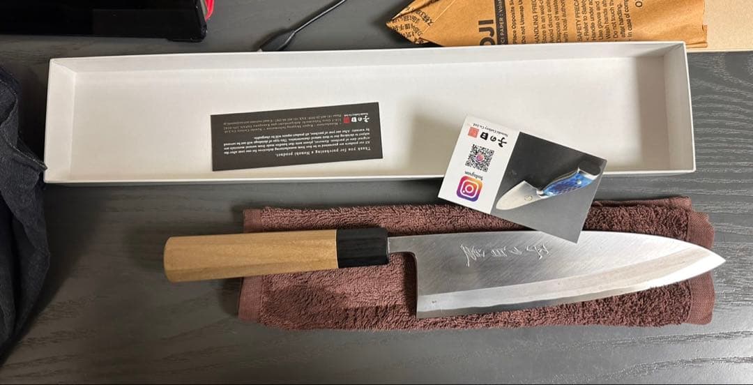 子の日　白極上　本霞　出刃　195 鞘あり