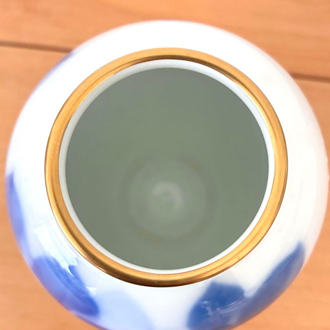 大蔵陶園 ブルーローズ 23cm／15.5cm花瓶 フラワーベース 2台セット