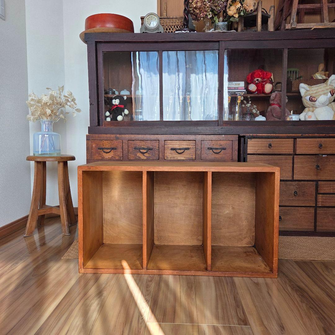 収納棚 木製 古家具 シェルフ 什器 収納箱 陳列棚 ディスプレイ ラック