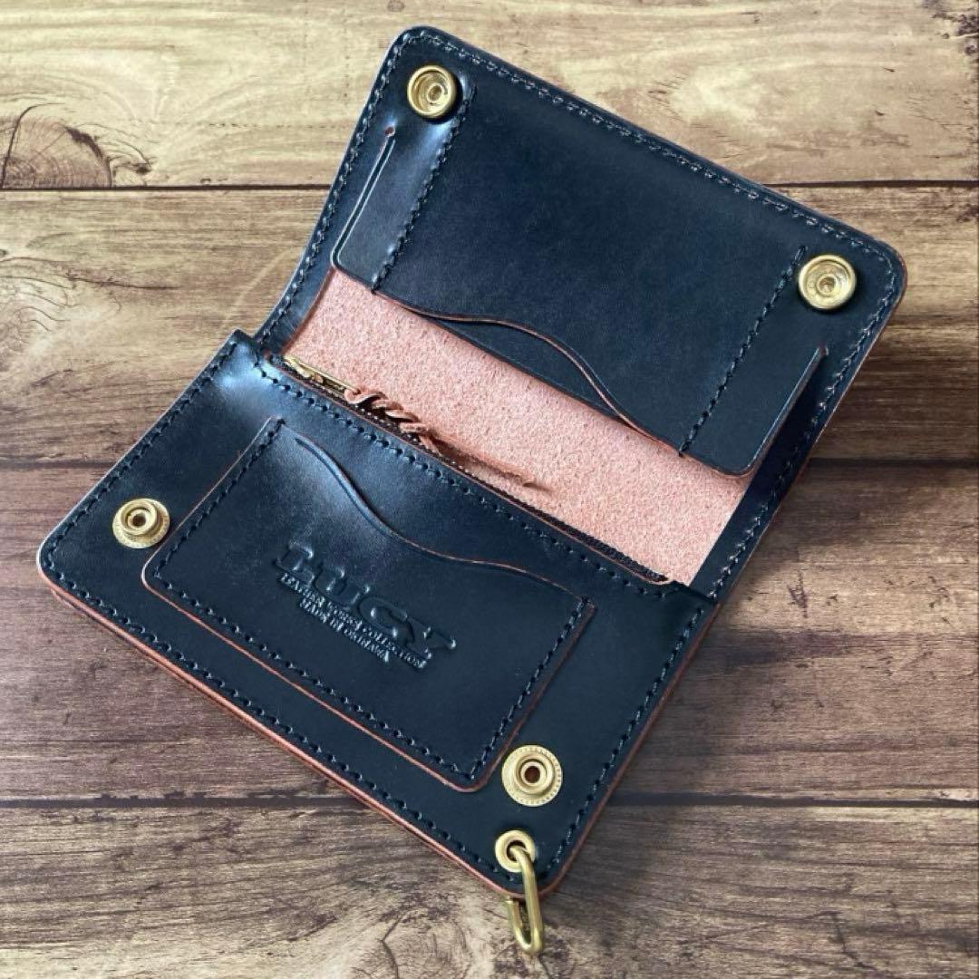 【ぽ】北米ステアハイド トラッカーウォレット150【お札を折らずに収納】