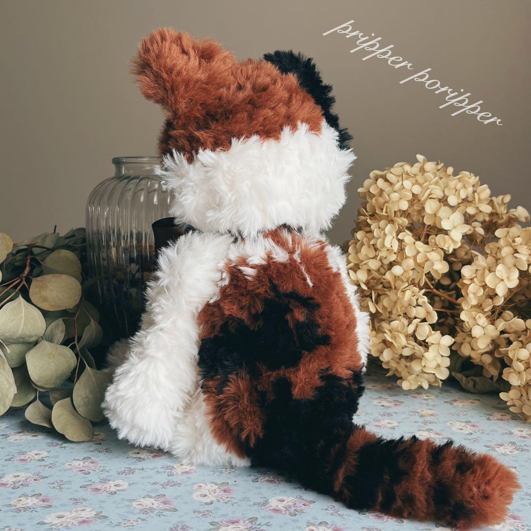 sample みけねこのあみぐるみ　ふわふわ　大きめ　三毛猫　猫　ぬいぐるみ