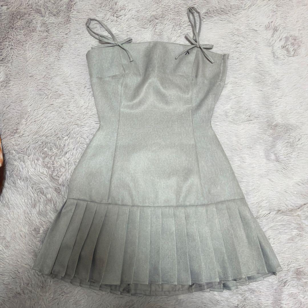 andmary Karen knit set mini dress グレー