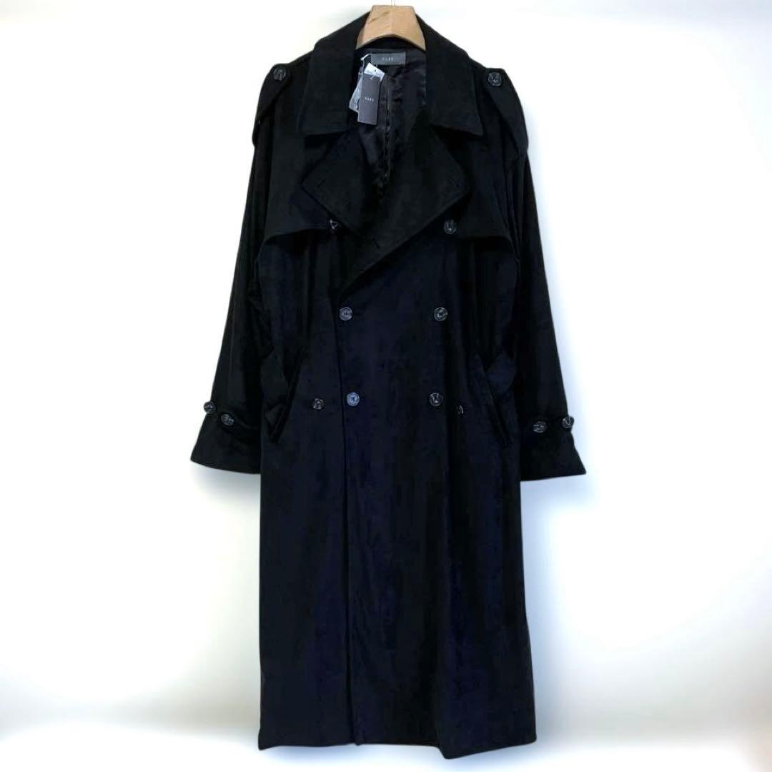 タグ付 CLEL ダブルテックフェード トレンチコート M ブラック 黒