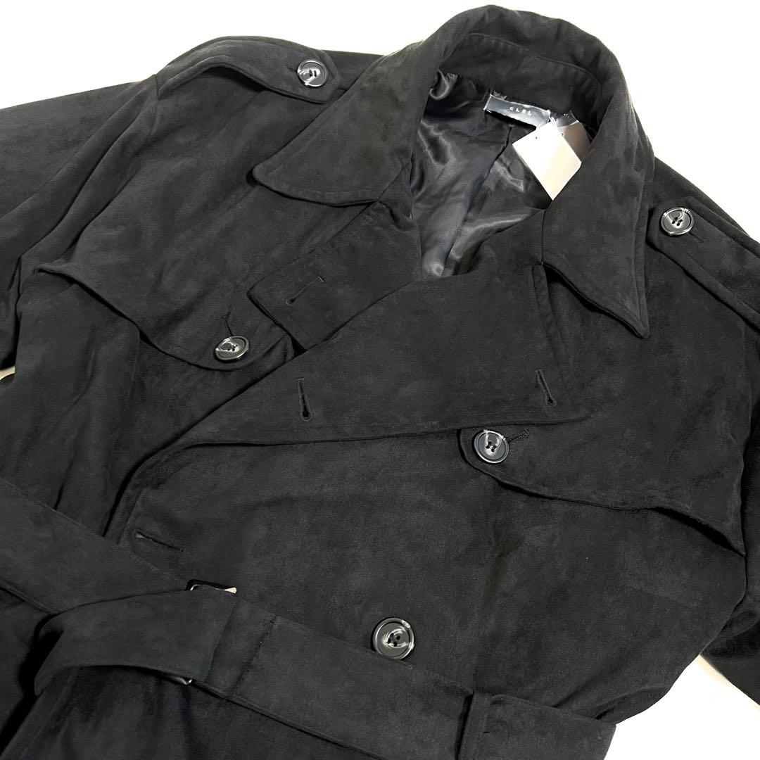 タグ付 CLEL ダブルテックフェード トレンチコート M ブラック 黒