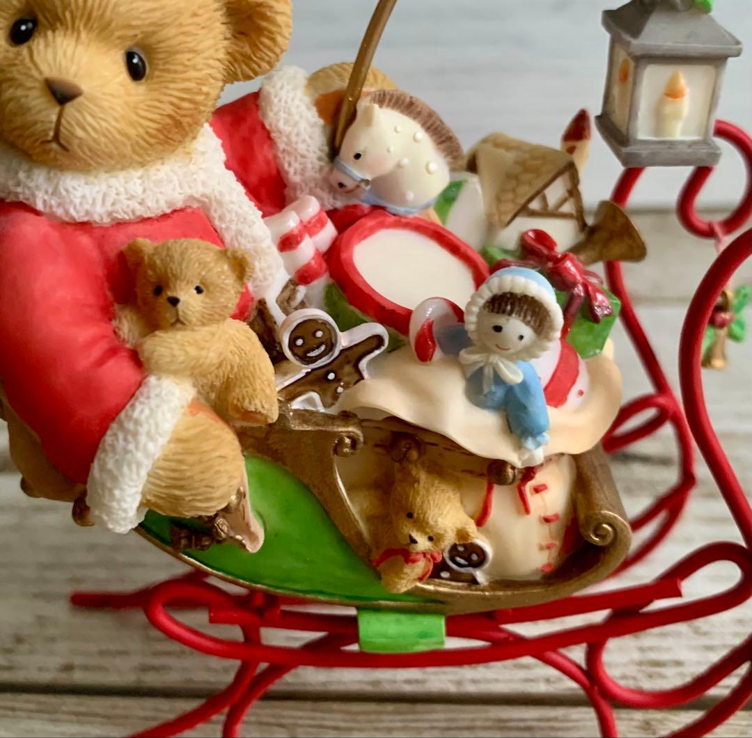Cherished Teddies そりに乗ったサンタ くま クリスマス