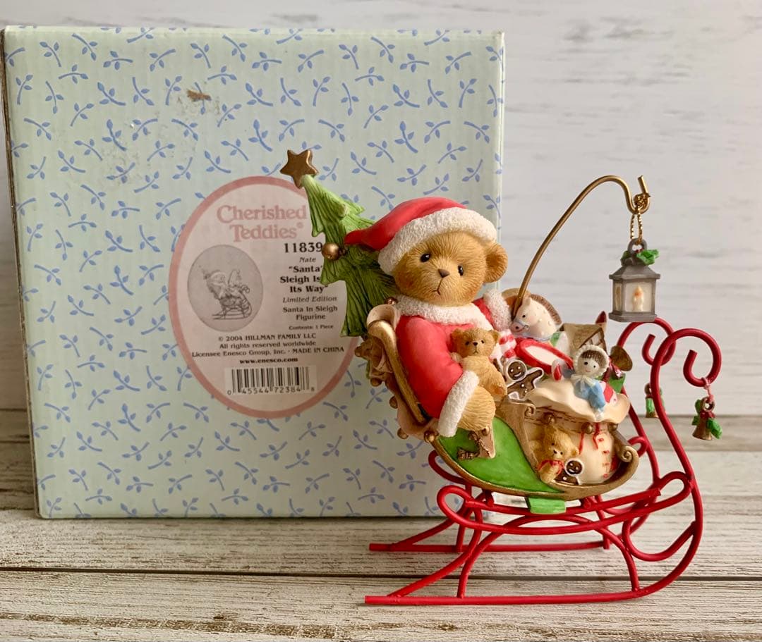 Cherished Teddies そりに乗ったサンタ くま クリスマス