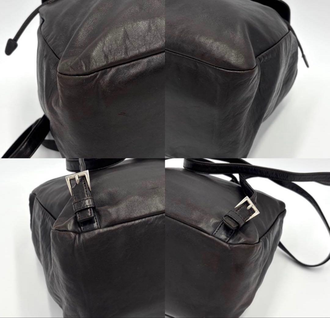 極美品 PRADA オールレザー リュック ブラック