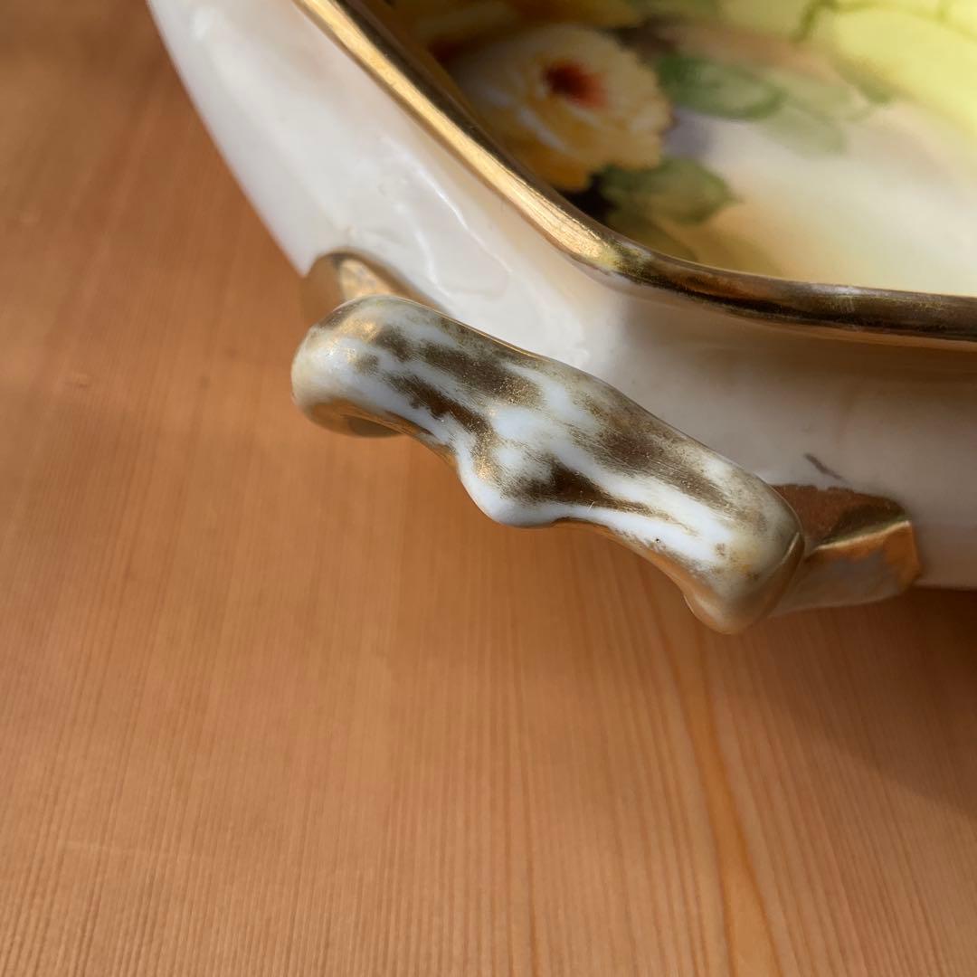 1911年頃　アンティーク　オールドノリタケ　ハンドペイント　イエローローズ