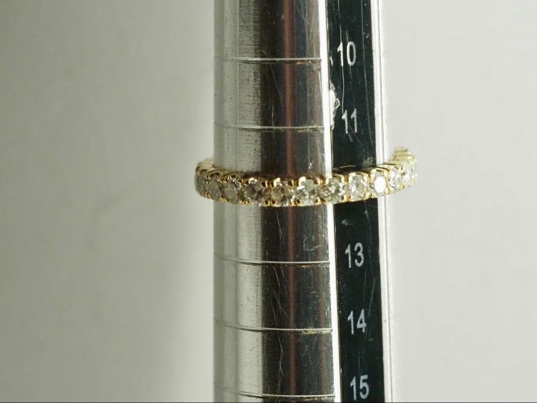 1.02ct!! K18YG 天然ダイヤモンド 3/4エタニティリング　12号