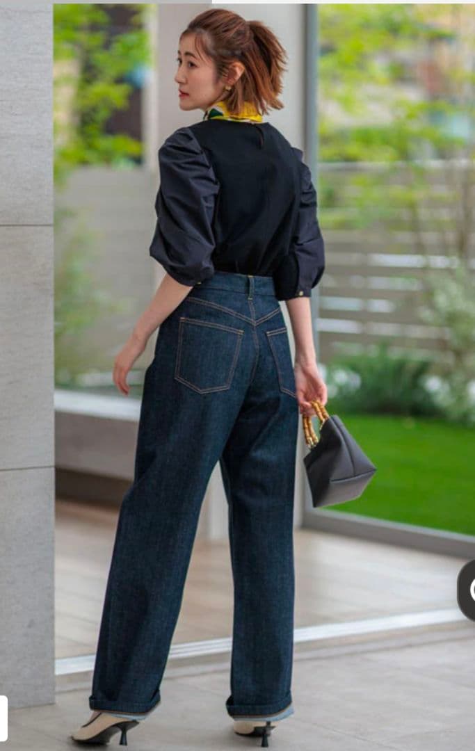 【美品】大きいサイズ44＊２３区DENIM 見上愛さん ワイドデニム