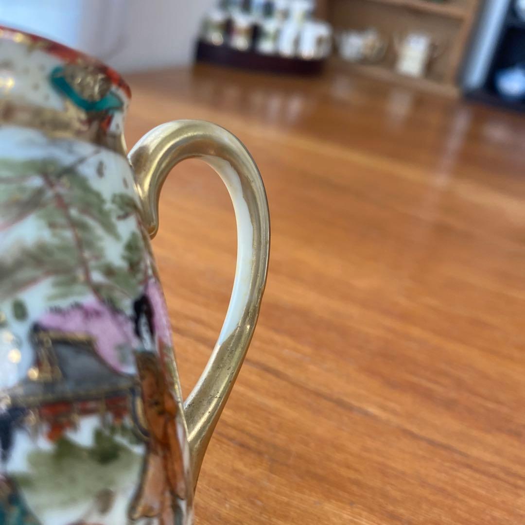 オールドノリタケ　ミルクジャグ　クリーマー　英国里帰り品　人気の着物絵　芸者