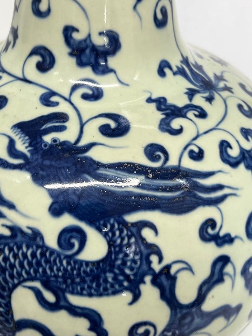 中国清時代　青花染付花瓶　重さ:4900g