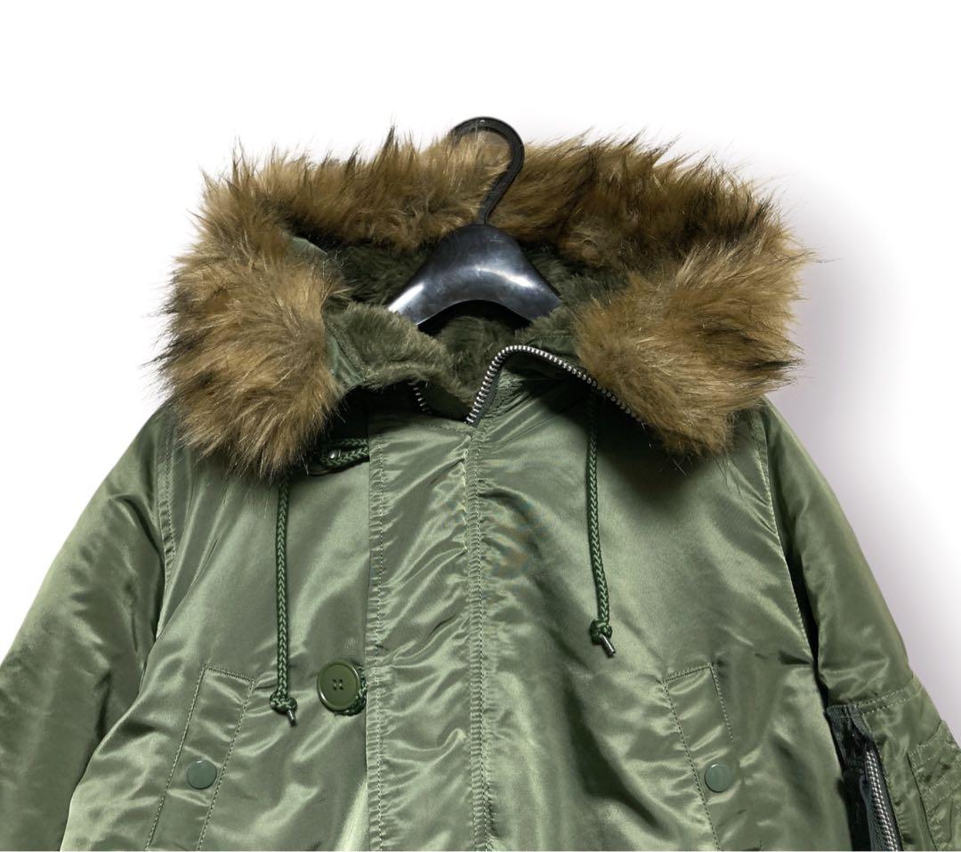 美品 未使用 アルファ ALPHA インダストリーズ N3-B セージ L