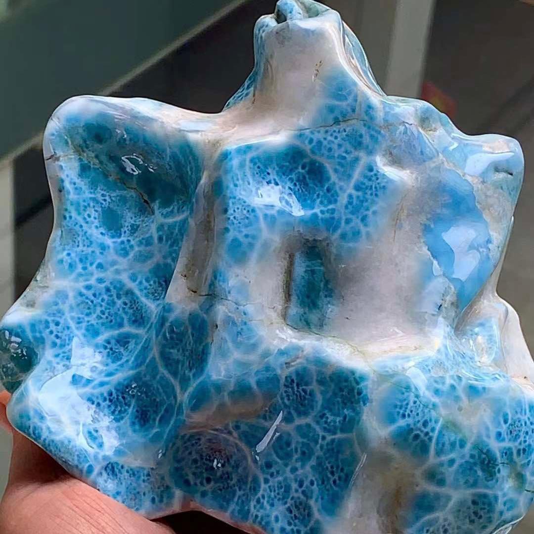 1027.2g 天然無処理　ラリマー  置物(原石)