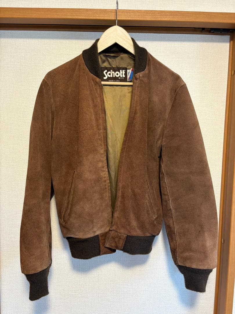 USA製 ショット Schott Suede Jacket MA-1 36