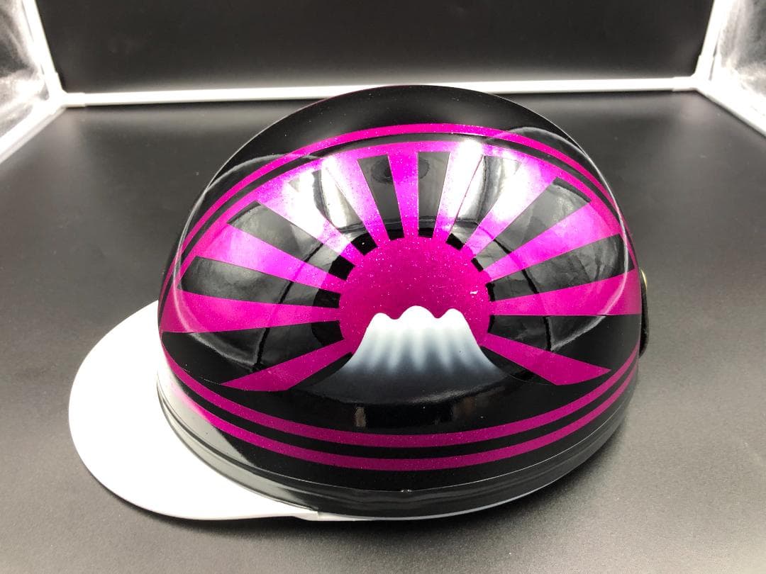 コルク半　カスタム　富士日章　三つボタン　ブラックピンク　ラメ　文字無　送料無料