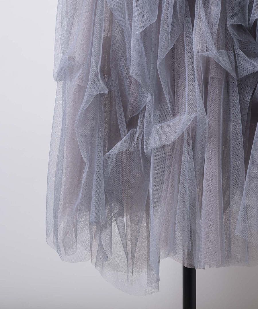 タグ付き未使用【ラベルエチュード】サスペンダーデニムチュールSK