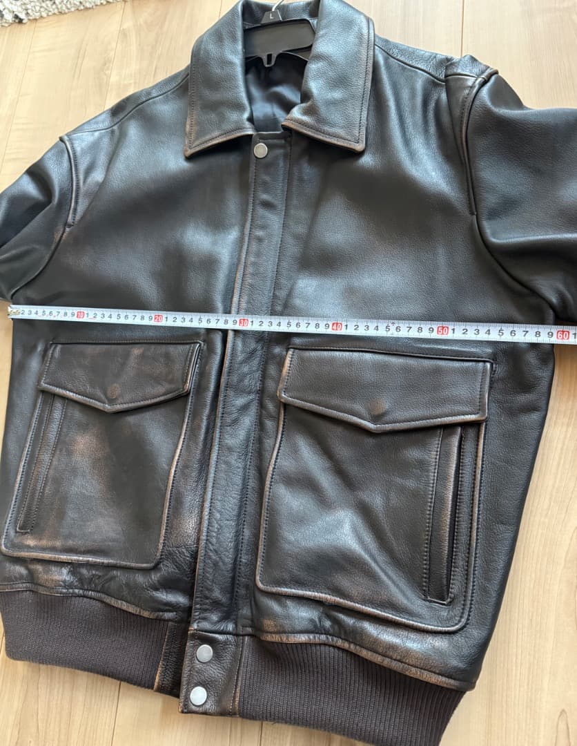 ZARA ダークブラウン メンズ レザー ボンバージャケット