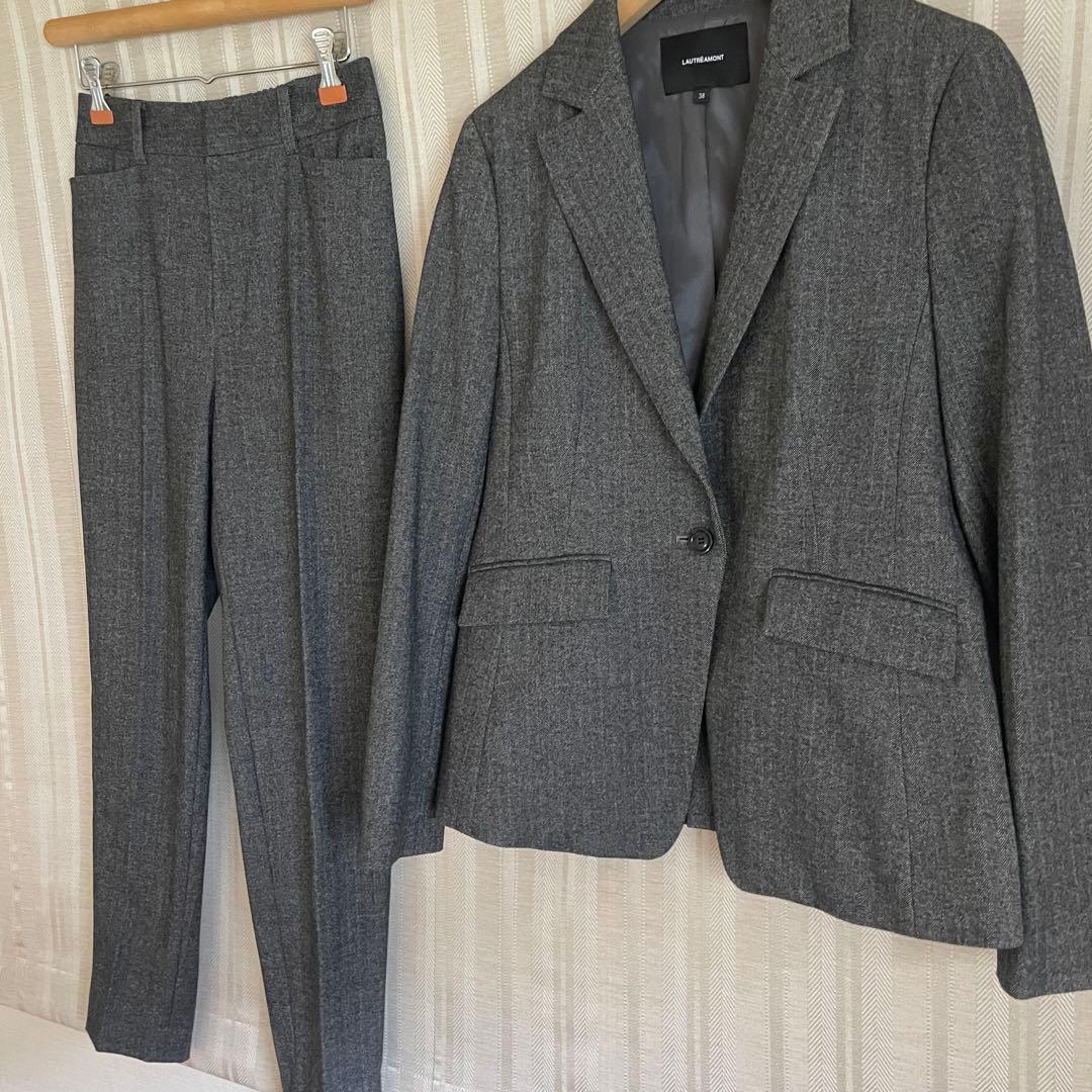 専用！美品LAUTREAMONT秋冬物ストレッチテーパードパンツスーツ38,36