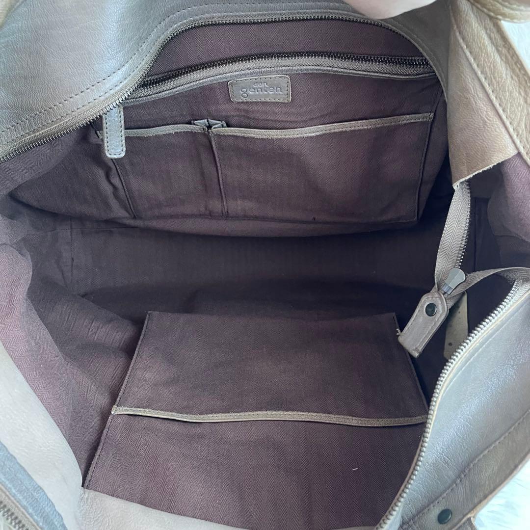 【大容量】ダンゲンテン トートバッグ オールレザー ブラウン A4収納可