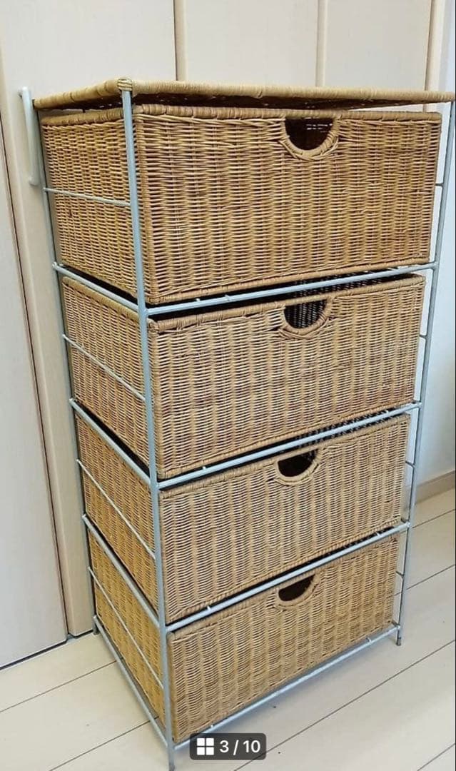 籐 4段チェスト 収納アジアンテイスト ナチュラルテイスト 棚