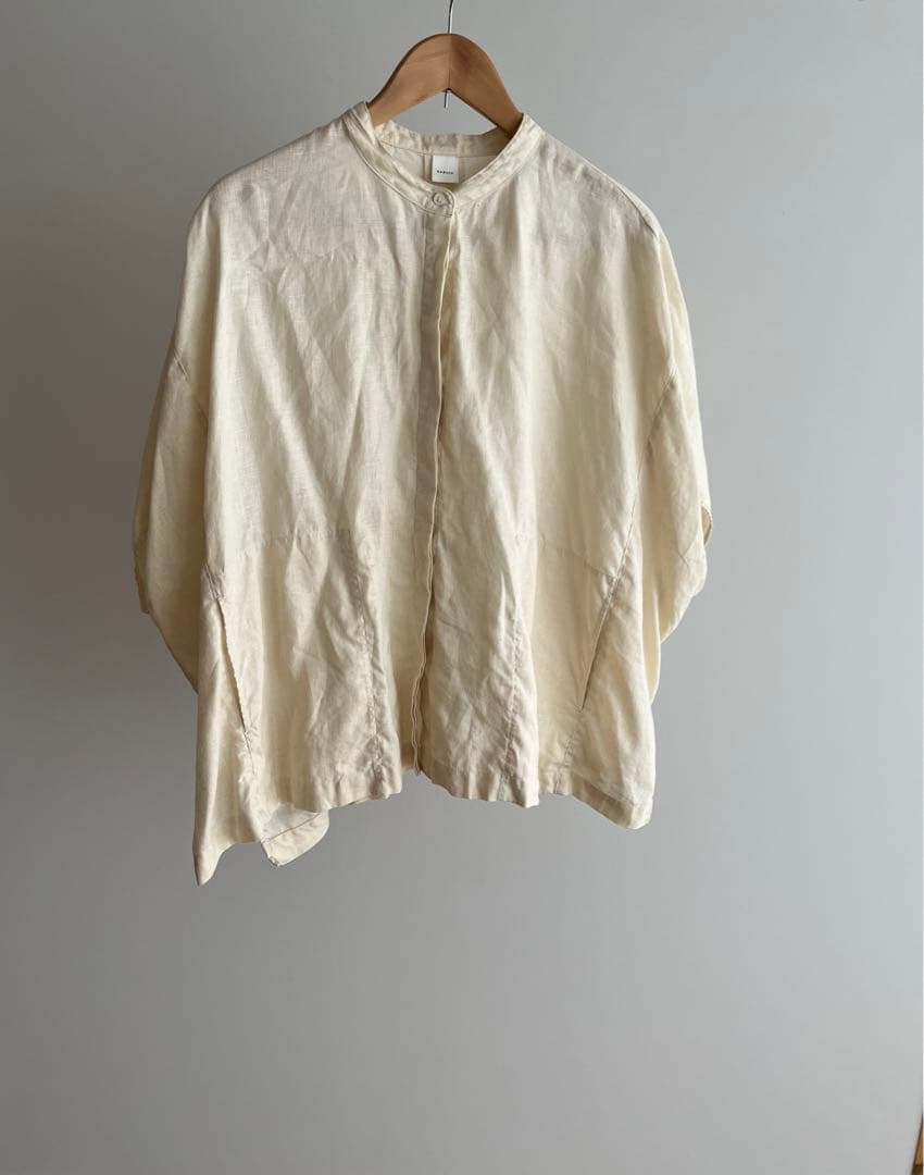 かぐれ リネンスクエアケープシャツ　イエロー　2025SS