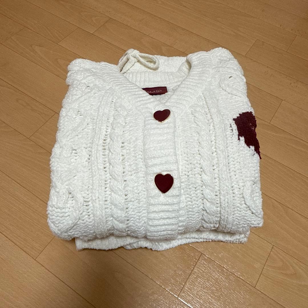 GELATOPIQUE バレンタイン　ハートアランカーディガン&ショートパンツ
