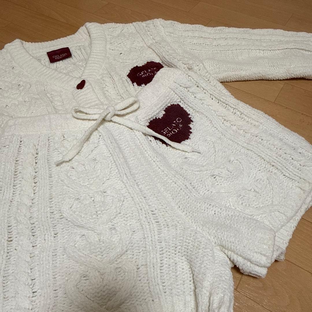 GELATOPIQUE バレンタイン　ハートアランカーディガン&ショートパンツ