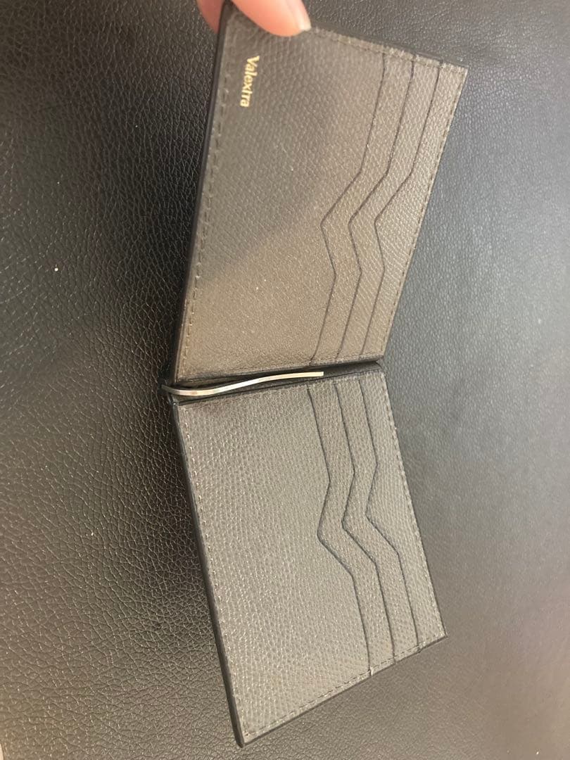 Valextra グレー レザーマネークリップ