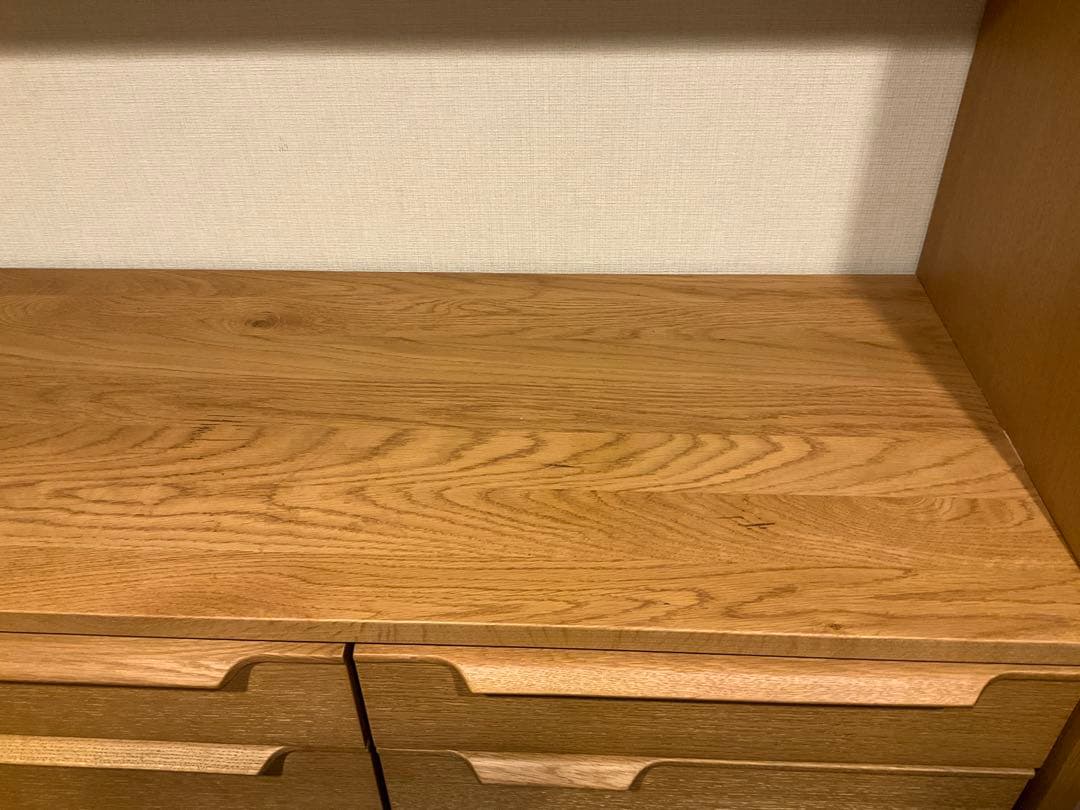 ダイニングボード/ホワイトオーク/スライドレール/無垢材/食器棚