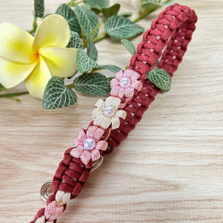 パラコードリード　カフェリード　ラブラブ編み　プラム　No.102