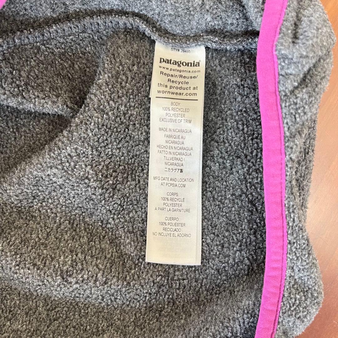 Patagonia Snap-Tフリース★グレー×ピンク　レディースS★永野芽郁
