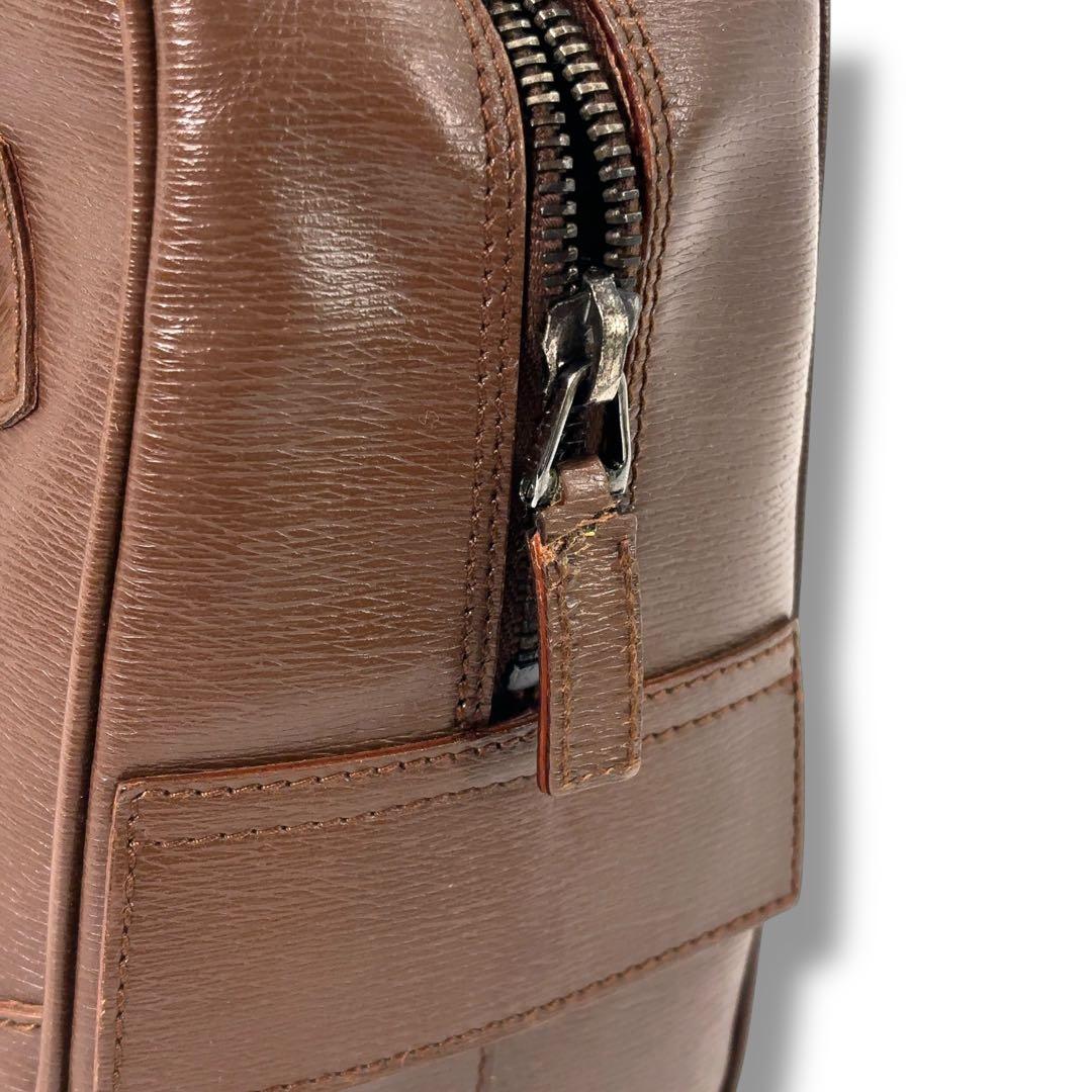 【高級】GUCCI グッチ　ショルダーバッグ　革　ロゴ　ボーリング　ハンドバッグ