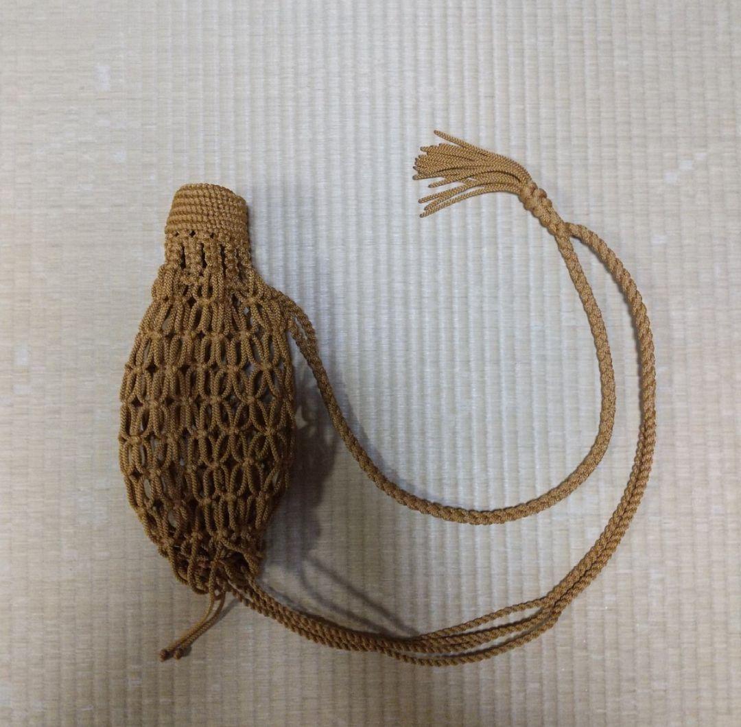 法螺貝　袋　中　からし色　七宝編み