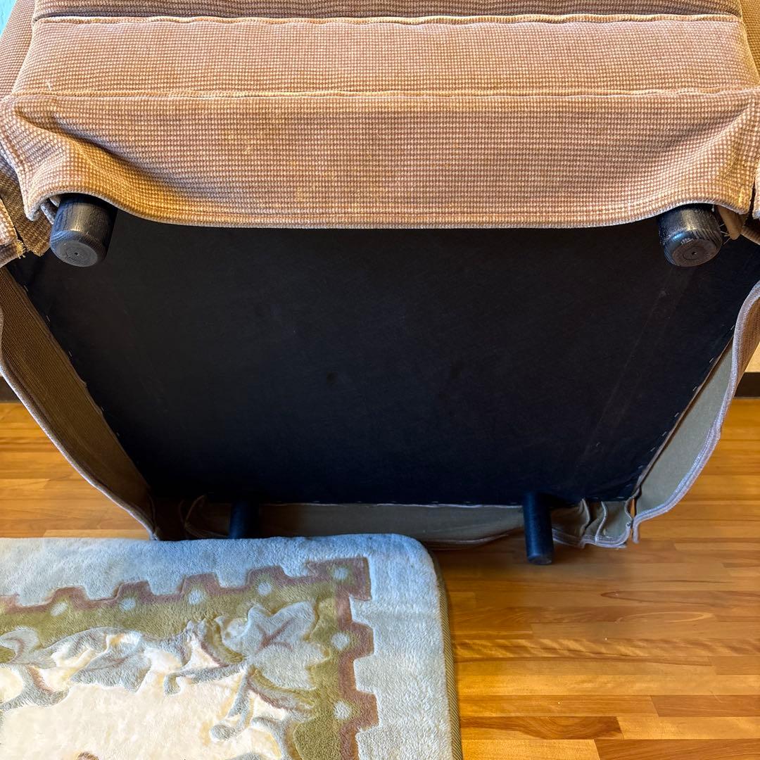 ①美品！昭和レトロ マルニ木工1人掛けソファ ビンテージ オールド コーデュロイ