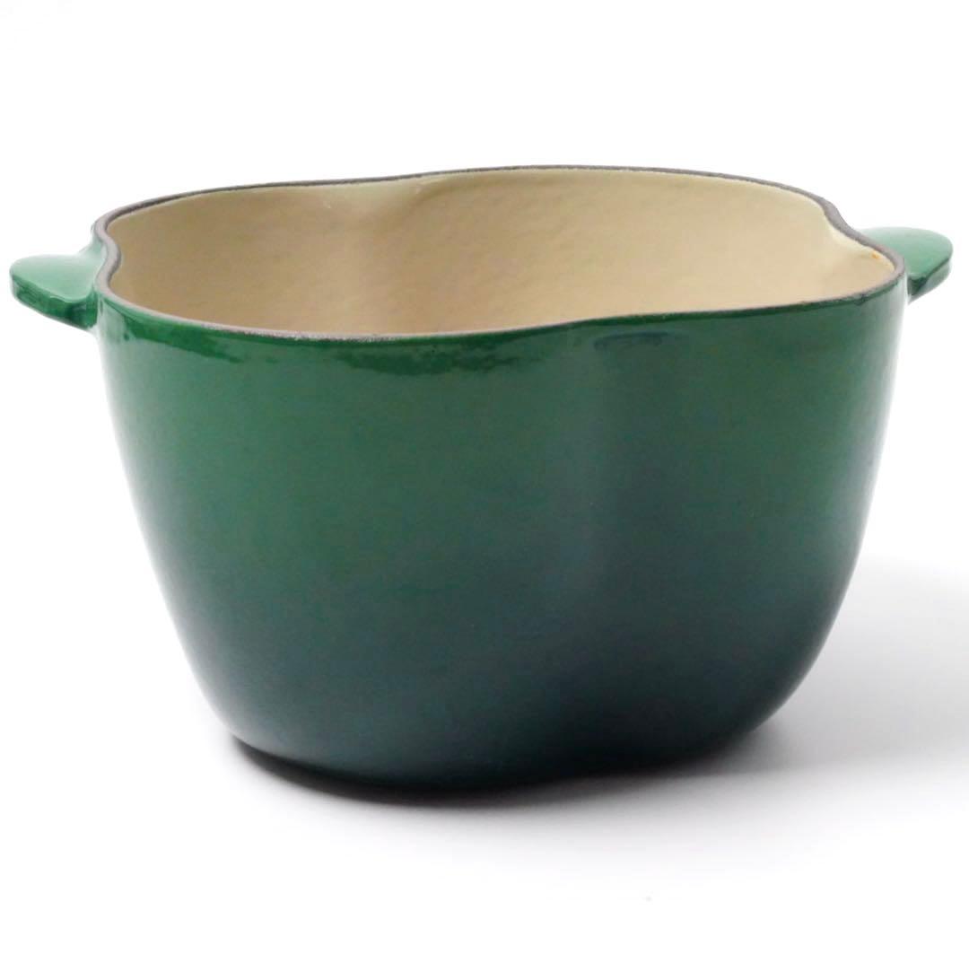 【美品】LE CREUSET　ピーマンココット　グリーン　18cm ビンテージ